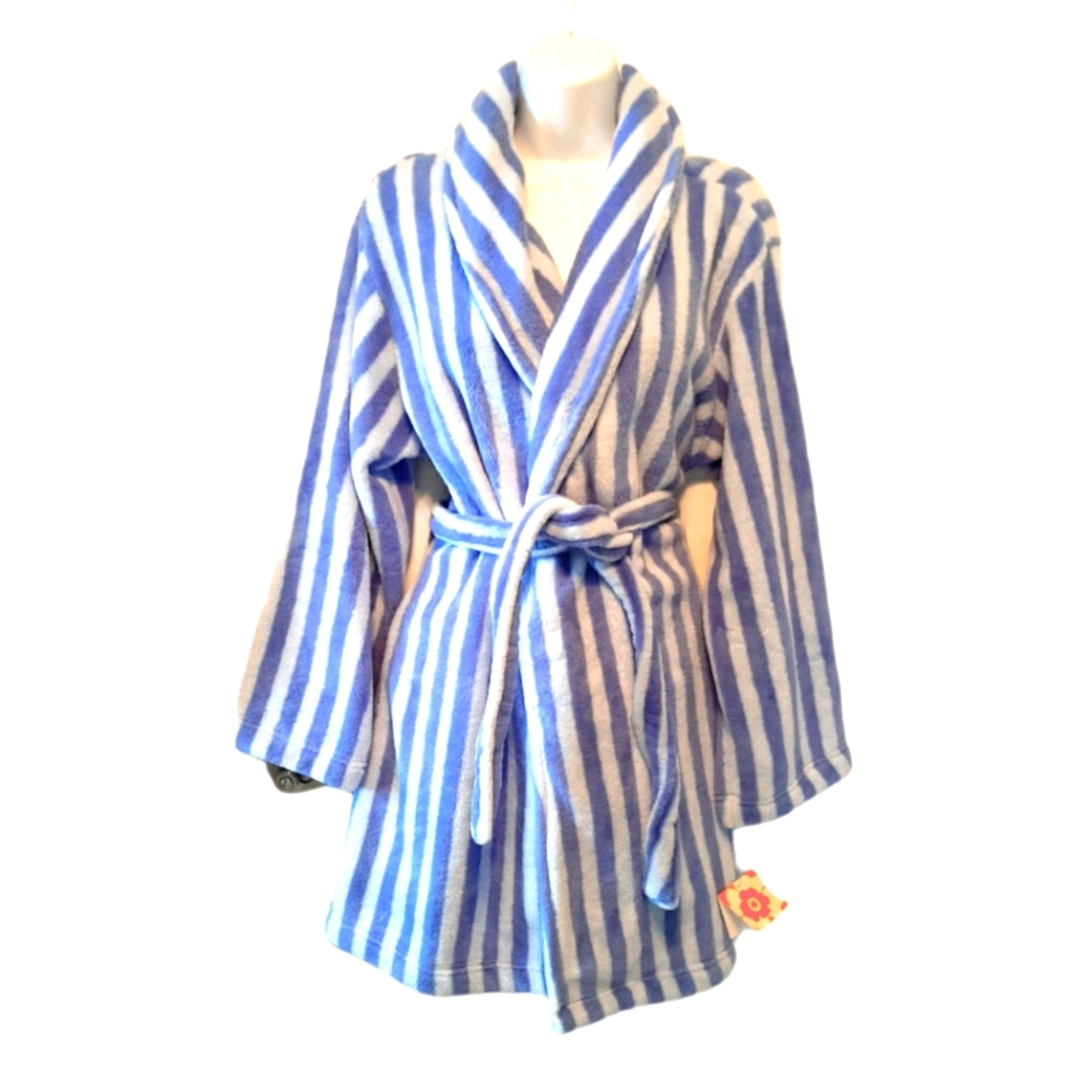 CHARLOTTE PLUSH STRIPED BATHROBE